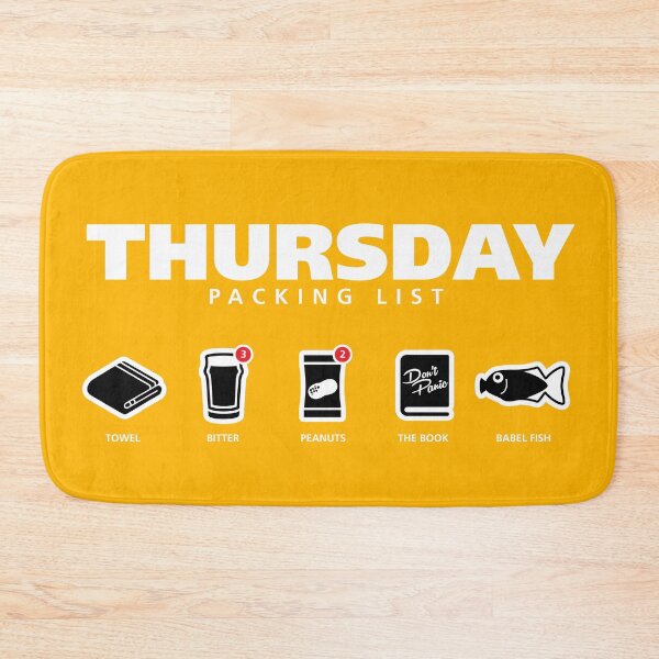 Item preview, THURSDAY - The Hitchhiker's Guide to the Galaxy Packing List designed and sold by Malupali.