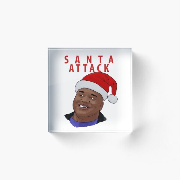 Santa Attack Acrylic Block