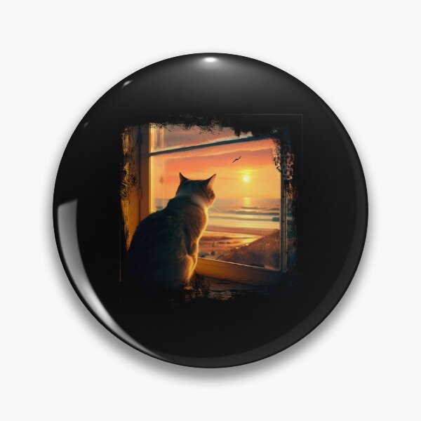 Item preview, Cat watching sunset scene designed and sold by Estevam Marinho.