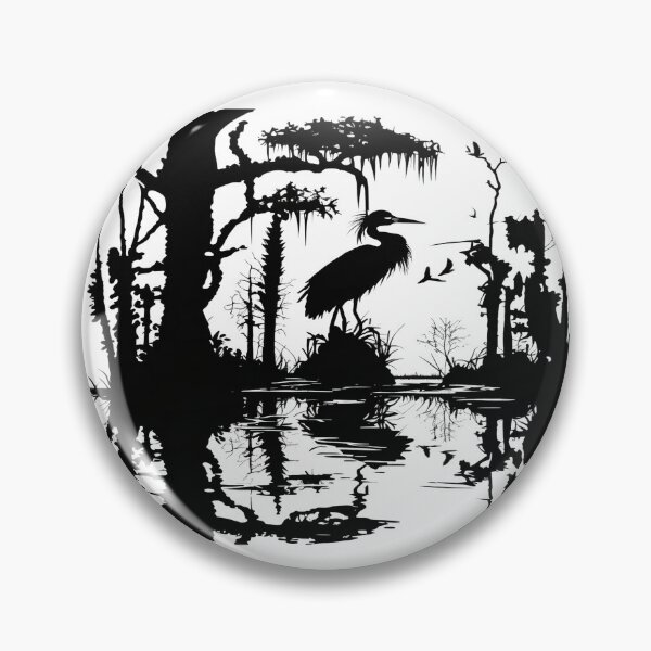 Item preview, Swamp silhouette with bird - swamp landscape designed and sold by Globuwear.