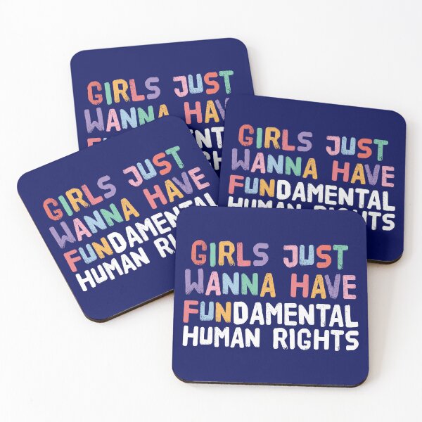 Item preview, Girls Just Wanna Have Fundamental Human Rights, Blue designed and sold by sweetbelle.
