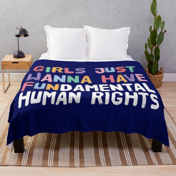 Item preview, Girls Just Wanna Have Fundamental Human Rights, Blue designed and sold by sweetbelle.