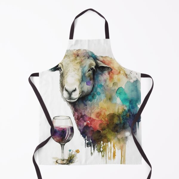 Item preview, Sheep drinks wine funny humorous logo designed and sold by FreewayPrint.