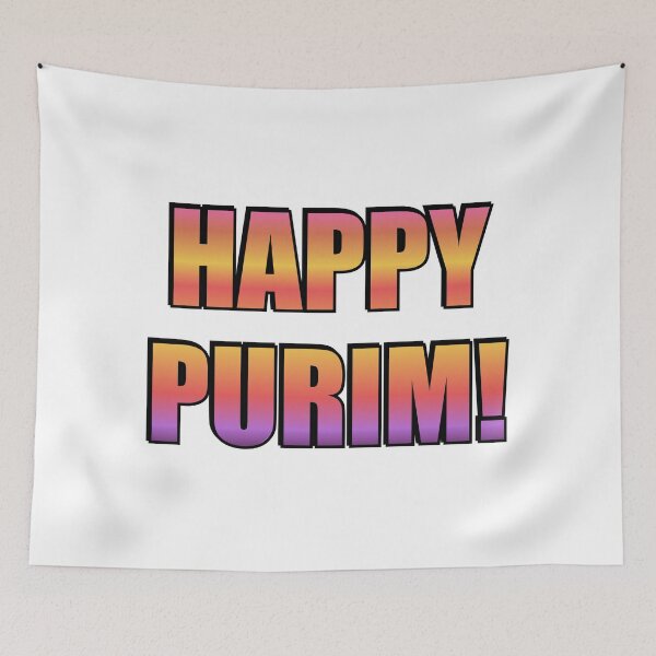 Item preview, HAPPY PURIM Jewish holiday colorful typography designed and sold by Inspirationmotivation.
