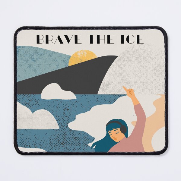 Item preview, Brave the ice -  cold water swimming, ice water retro design with a woman designed and sold by Wildflow Creations.