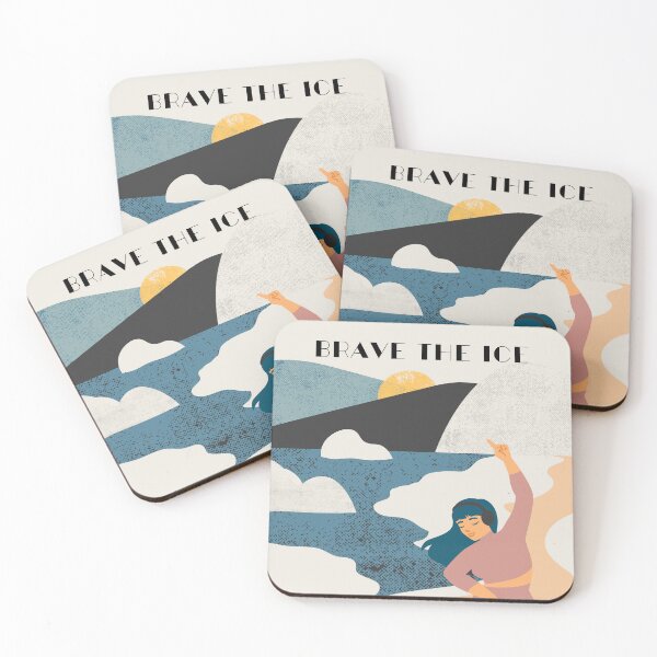 Item preview, Brave the ice -  cold water swimming, ice water retro design with a woman designed and sold by Wildflow Creations.