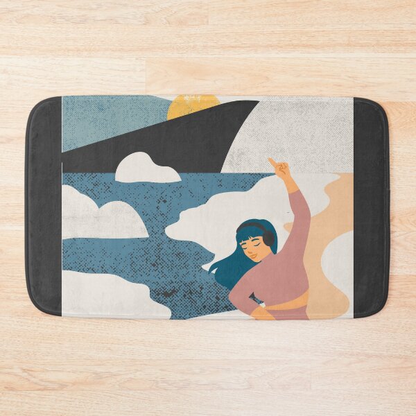 Item preview, Brave the ice -  cold water swimming, ice water retro design with a woman designed and sold by Wildflow Creations.