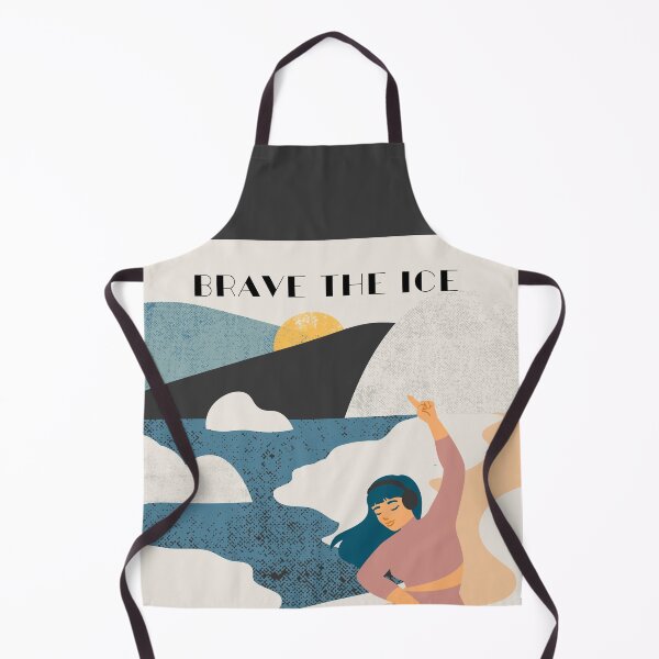 Item preview, Brave the ice -  cold water swimming, ice water retro design with a woman designed and sold by Wildflow Creations.