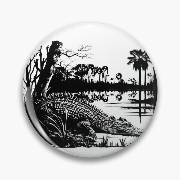 Item preview, Silhouette with alligator - swamp landscape designed and sold by Globuwear.