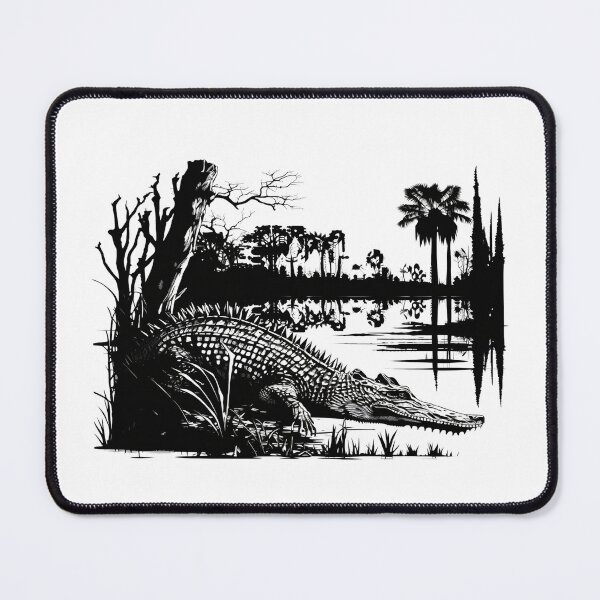Item preview, Silhouette with alligator - swamp landscape designed and sold by Globuwear.