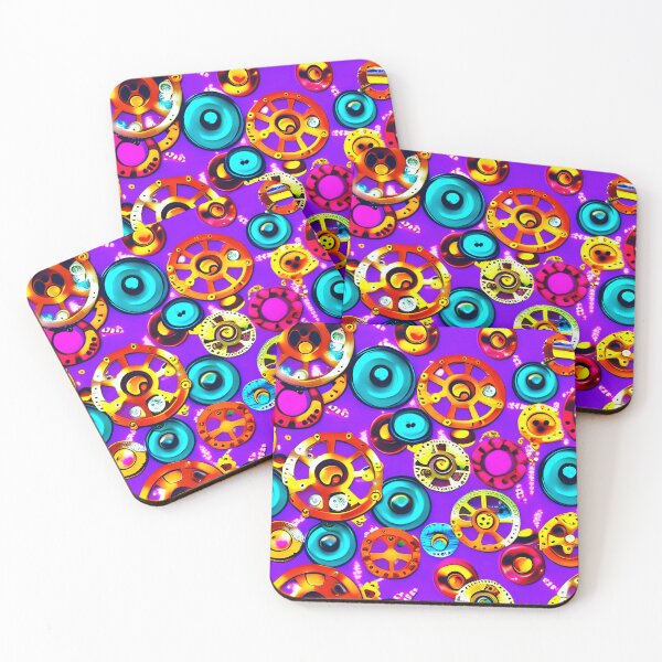 Item preview, Colorful Abstract Wheels and Buttons designed and sold by asurtiumgreen.