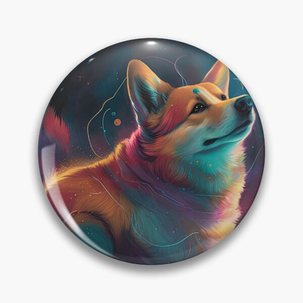 Item preview, Celestial corgi colorful digital art designed and sold by Ruletattoo.