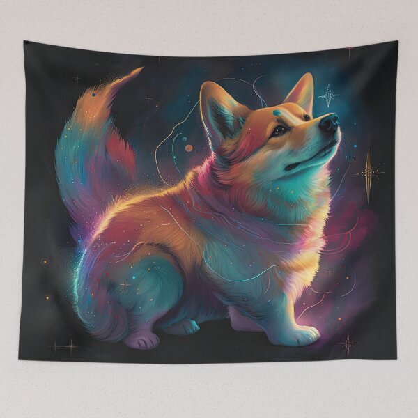 Item preview, Celestial corgi colorful digital art designed and sold by Ruletattoo.