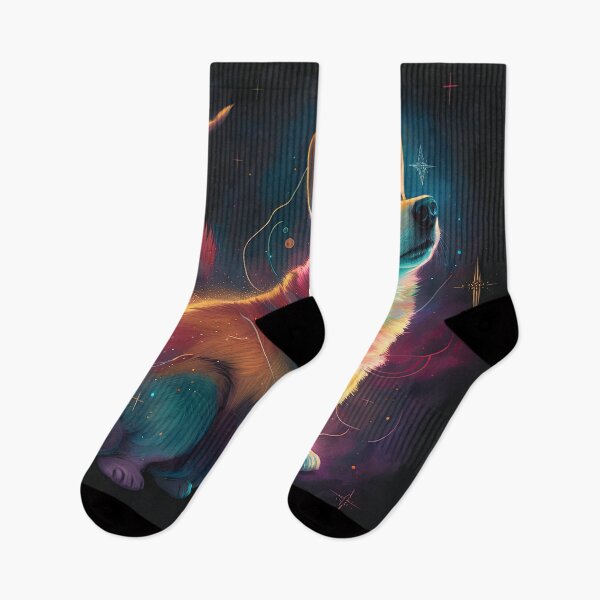 Item preview, Celestial corgi colorful digital art designed and sold by Ruletattoo.