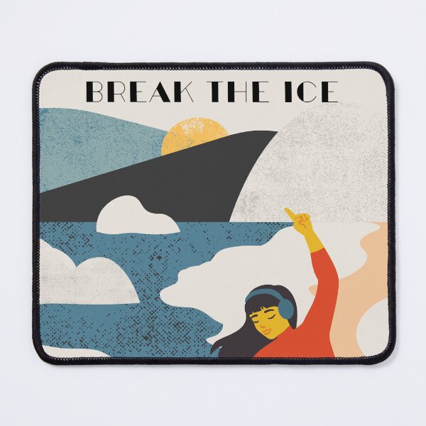 Item preview, Break the ice - cold water swimming, ice water retro design with a woman in red designed and sold by Wildflow Creations.