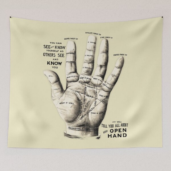 Item preview, hand palm reading vintage illustration designed and sold by FLIP-original.