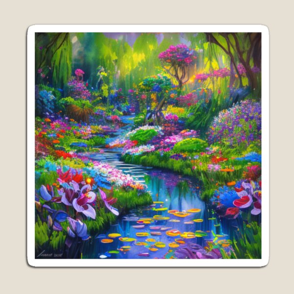 Item preview, Muted Magic of the Fairy Garden - A Soothing Fairy Garden in Watercolor designed and sold by WBP Mart.