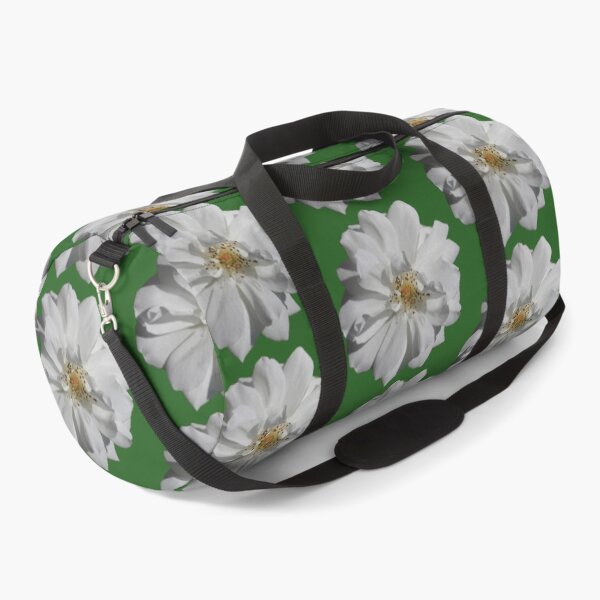 Item preview, White floral pattern - dark green background designed and sold by DrAgonPhotos.