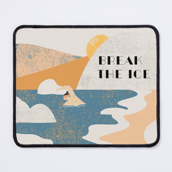 Item preview, Break the ice -  cold water swimming, ice water retro design with a swimmer designed and sold by Wildflow Creations.