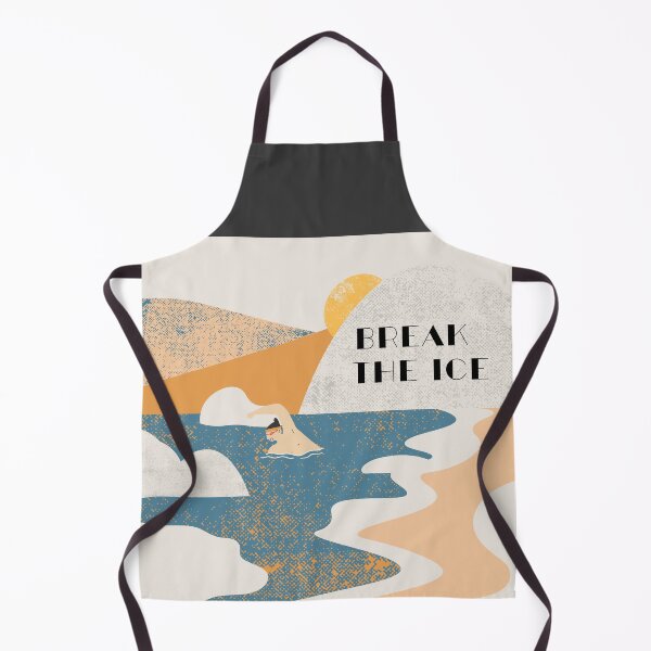 Item preview, Break the ice - cold water swimming, ice water retro design with a swimmer designed and sold by Wildflow Creations.