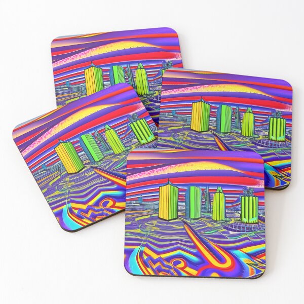 Item preview, Psychedelic city skyline designed and sold by brandway.