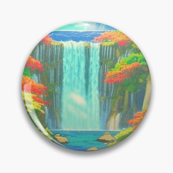 Item preview, beautiful waterfall and sky anime scenery designed and sold by hedoniism-shop.