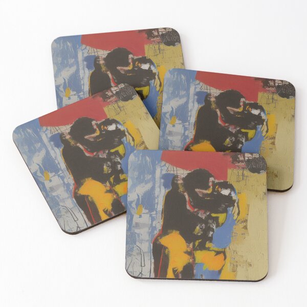 Item preview, The Passionate Embrace: An Expressionistic Street Art Portrait designed and sold by ArtazaBazaar.