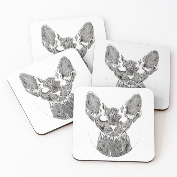 Item preview, Cat, Sphynx, Cat drawing, Black and white, Dark art, Design designed and sold by grandsonink.