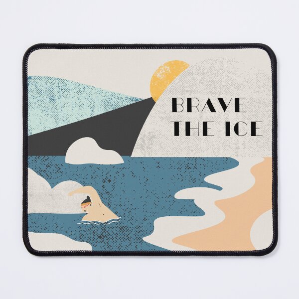 Item preview, Brave the ice - swimmer in the icy water, retro design designed and sold by Wildflow Creations.