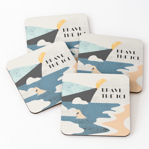Item preview, Brave the ice -  swimmer in the icy water, retro design designed and sold by Wildflow Creations.