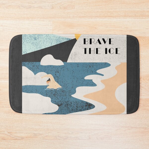 Item preview, Brave the ice -  swimmer in the icy water, retro design designed and sold by Wildflow Creations.