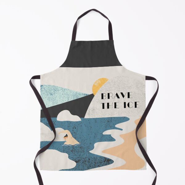 Item preview, Brave the ice -  swimmer in the icy water, retro design designed and sold by Wildflow Creations.