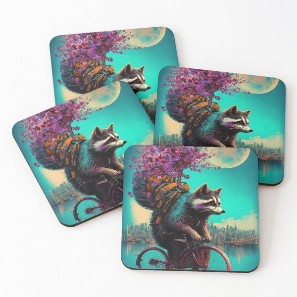 Item preview, Raccoon Bicycle Urban Adventure Explorer designed and sold by wildcrazylove.