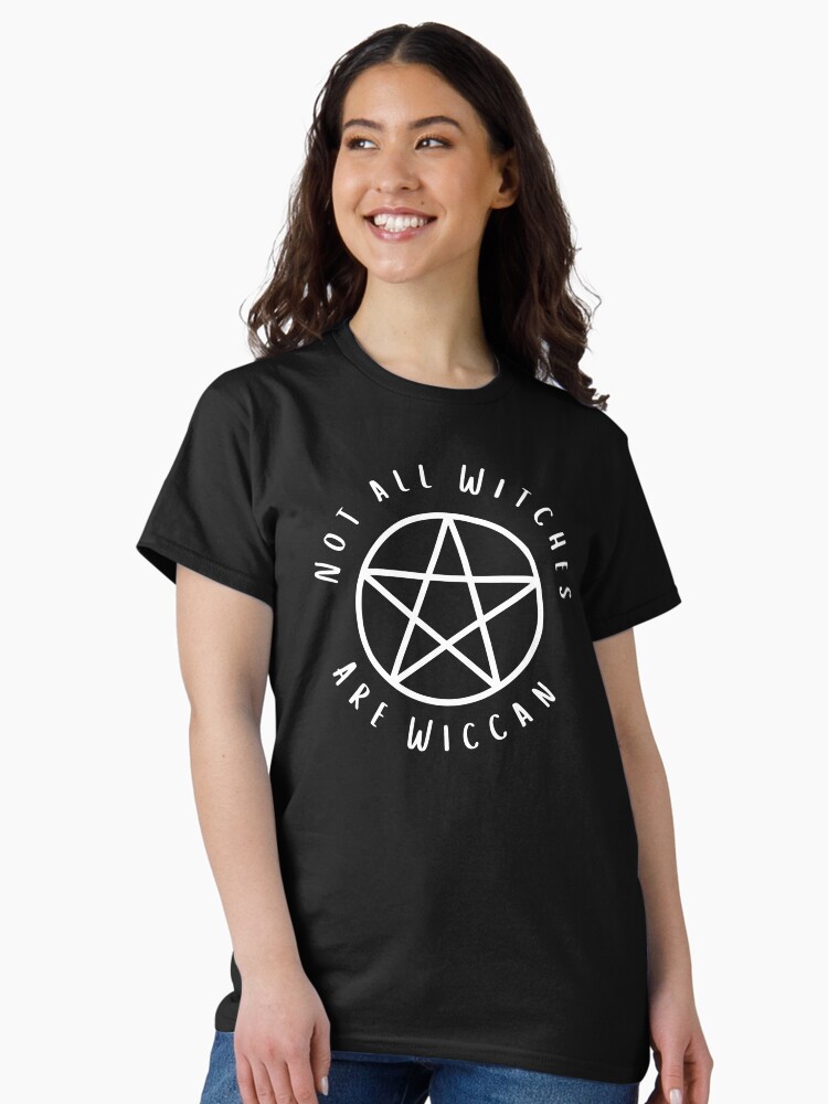 Thumbnail 2 of 7, Classic T-Shirt, Not All Witches Are Wiccan Cheeky Witch® Pentacle designed and sold by cheekywitch.