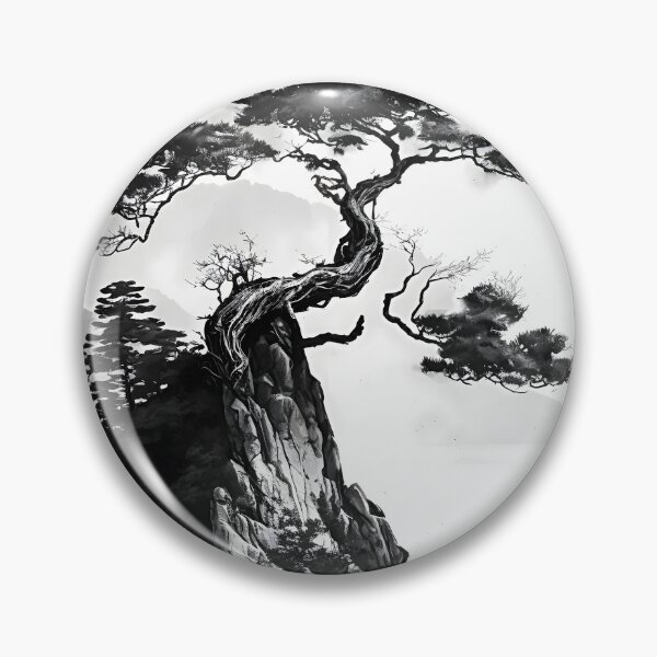 Item preview, Silent Solitude: A Lone Tree on a High Cliff with Birds Fluttering in the Distance designed and sold by Digital-Dreamer.