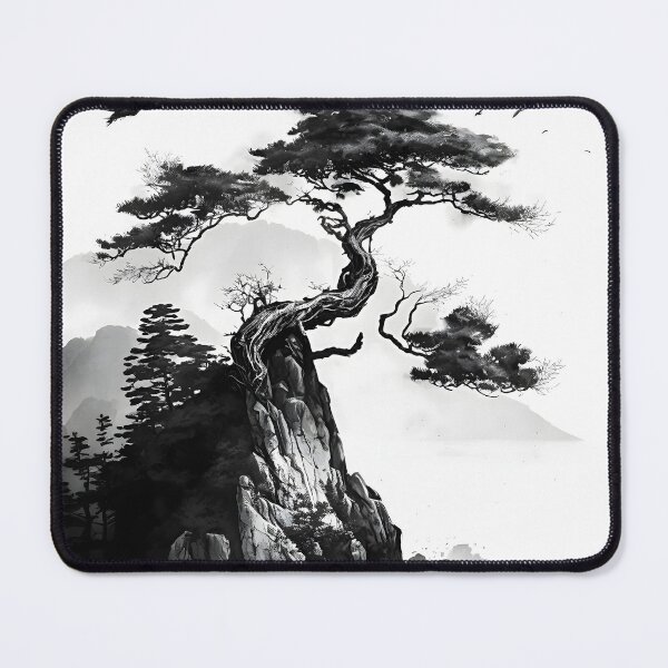 Item preview, Silent Solitude: A Lone Tree on a High Cliff with Birds Fluttering in the Distance designed and sold by Digital-Dreamer.
