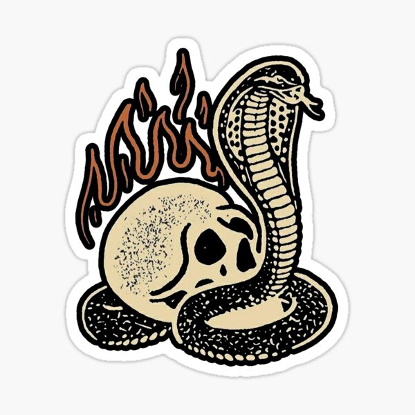 Item preview, Traditional Skull and Cobra in Fire Tattoo designed and sold by Cesar Caligula.