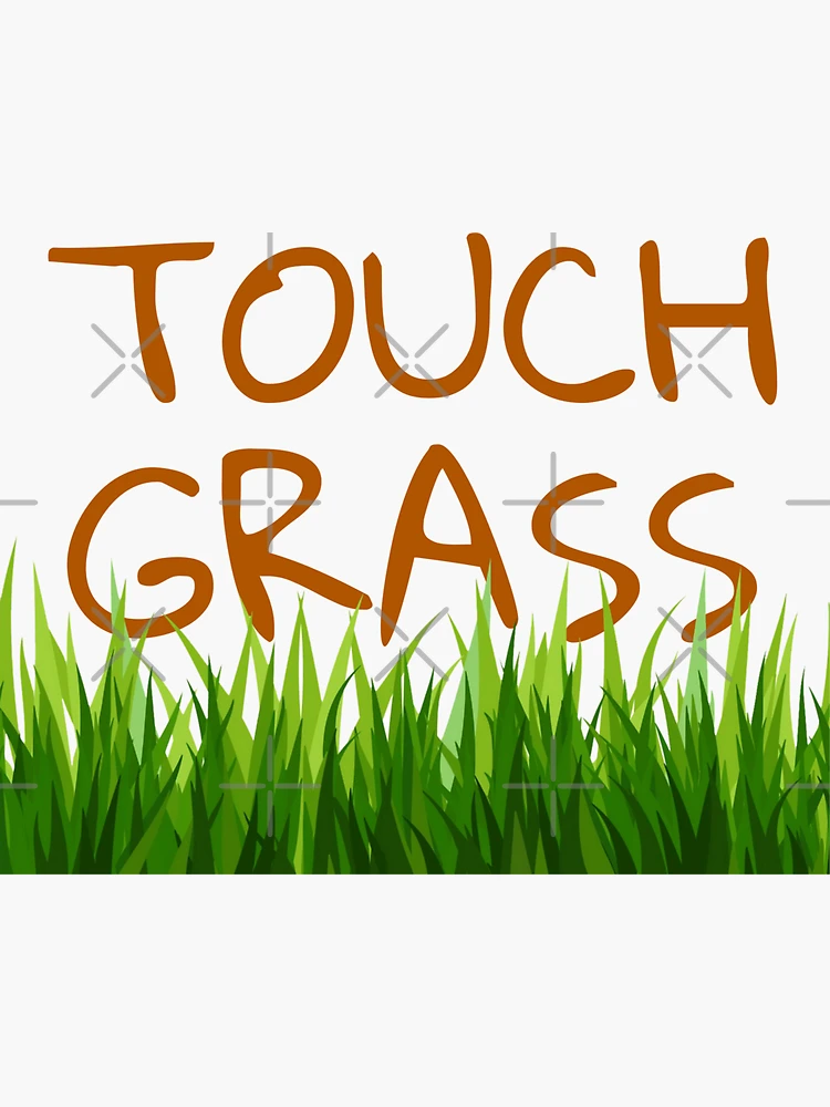 Touch Grass Funny Meme Design with Cow' Rectangle Magnet