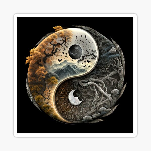 Artikel-Vorschau von Yin Yang, Erdig auf Schwarz, designt und verkauft von ImageVortex.