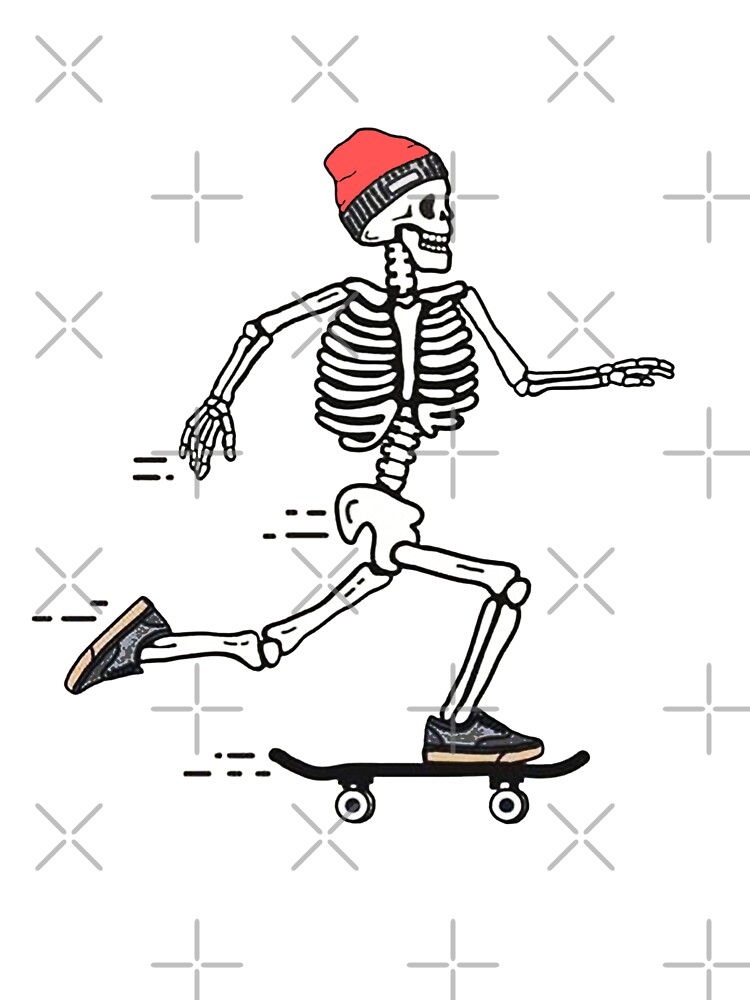Human Skeleton Skateboarding  Stock vector  Colourbox