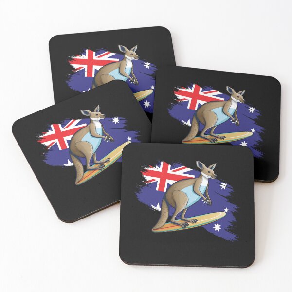 Item preview, Australian Flag With Wallaby On Surfboard designed and sold by sbachstroem.