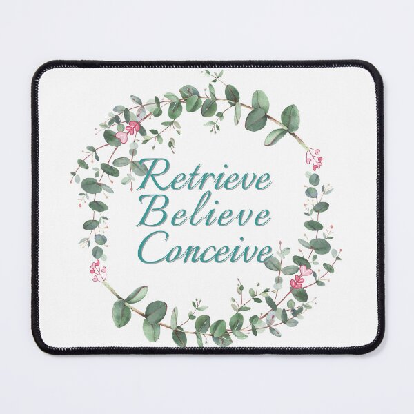 Item preview, IVF inspirational quote for fertility treatment cute retrieve believe conceive on white designed and sold by Lady-Frost.
