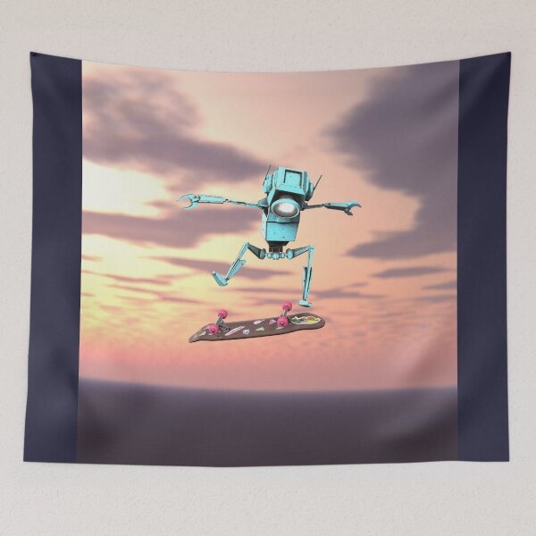 Item preview, Radical Sunset Kickflip Robot designed and sold by Gravedrinker.