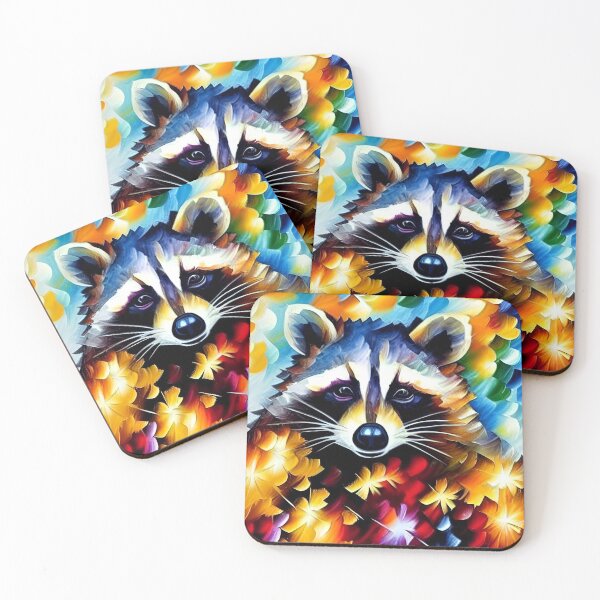 Item preview, Raccoon Among the Flowers and Leaves designed and sold by ArtistsQuest.