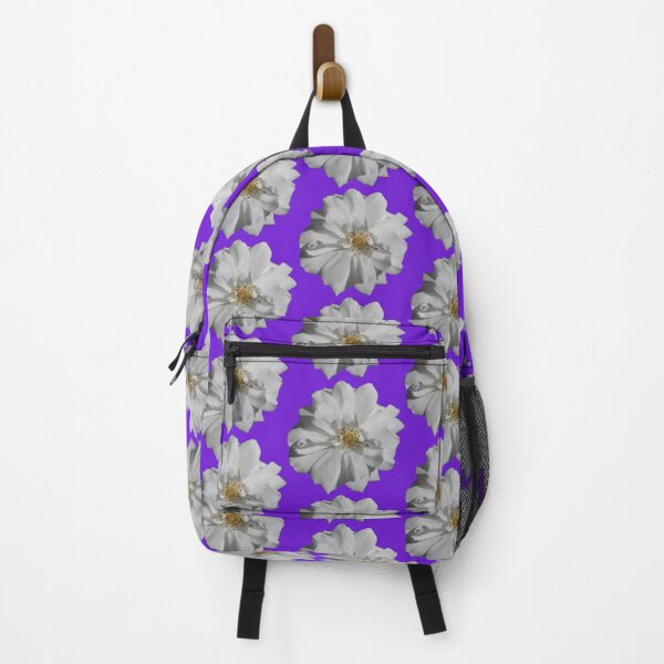 Item preview, White floral pattern - purple background designed and sold by DrAgonPhotos.