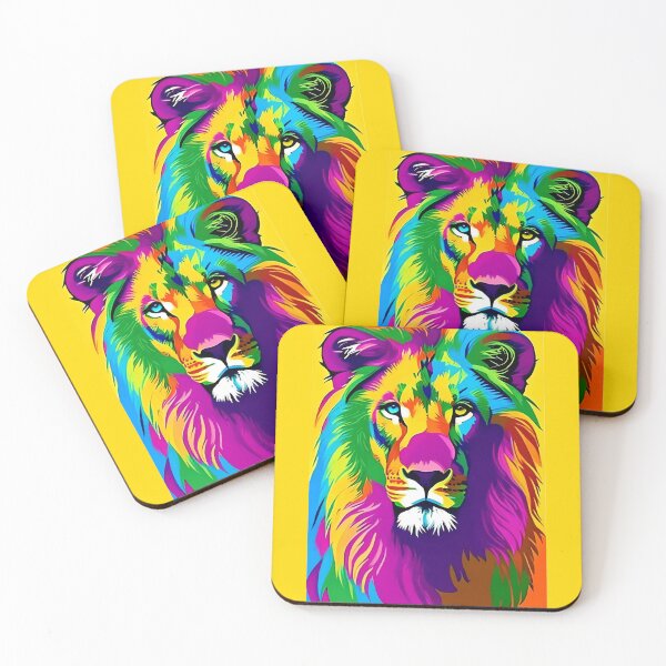 Item preview, Neon Pop Lion Illustration designed and sold by insanitysaint05.