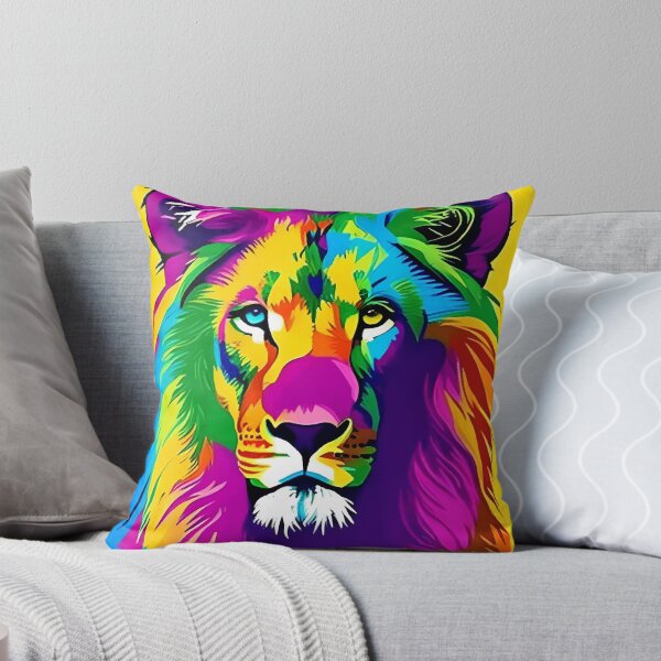 Item preview, Neon Pop Lion Illustration designed and sold by insanitysaint05.