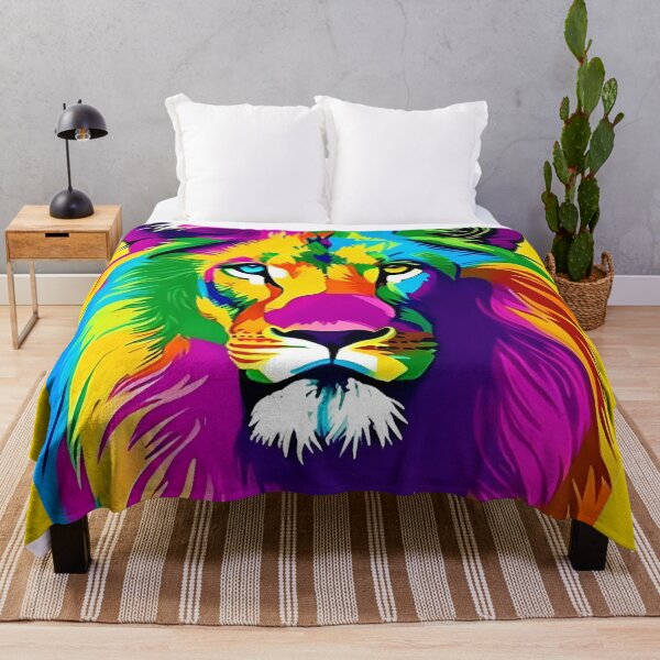 Item preview, Neon Pop Lion Illustration designed and sold by insanitysaint05.