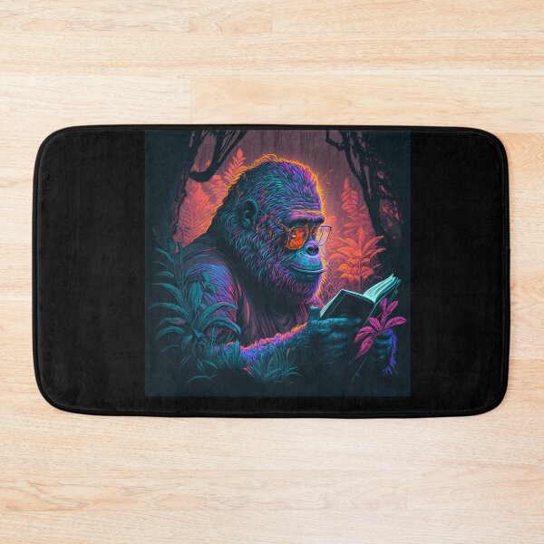 Item preview, Hippie Gorilla Reading Retro Style Mountain Gorilla  designed and sold by Brockinator.
