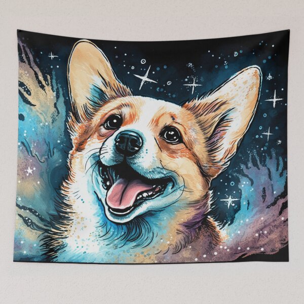 Item preview, Happy Cosmic Corgi designed and sold by Critical Meltdown.